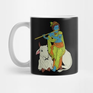 Hindu god - the blue flute player Krishna Mug